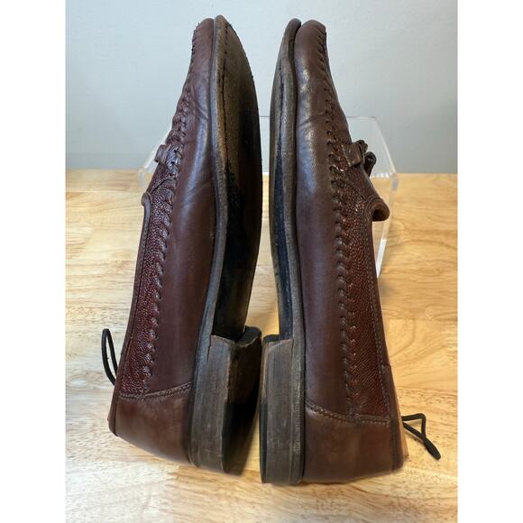 Zelli Made in Italy Brown Leather Slip On Loafers w Tassels Size 8.5 M JL main image 11